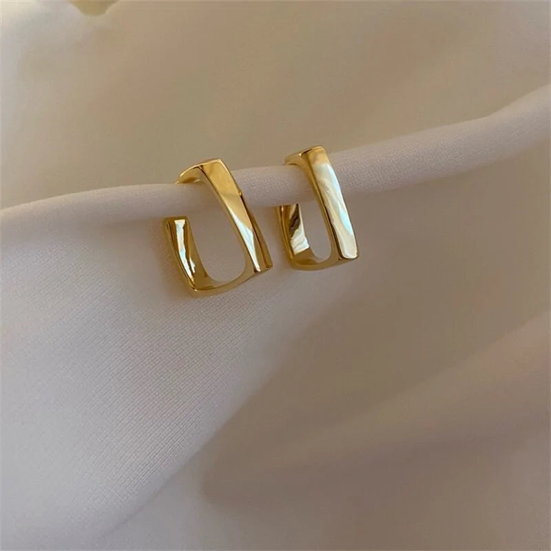 Gold Square Hoop Earrings