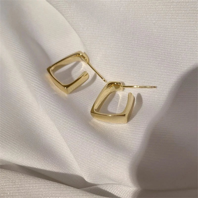 Gold Square Hoop Earrings